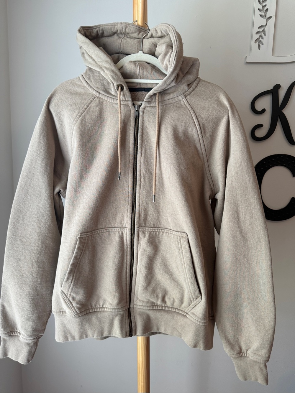 Flint and Tinder Ten Year Hoodie Men’s Size Large Tan Full Zip Jacket Sweatshirt